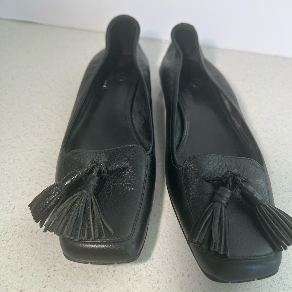 Cole Haan Black Leather Tassel Loafers